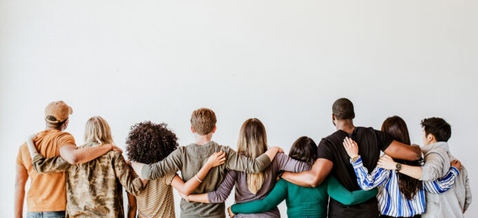 So many students embracing each other