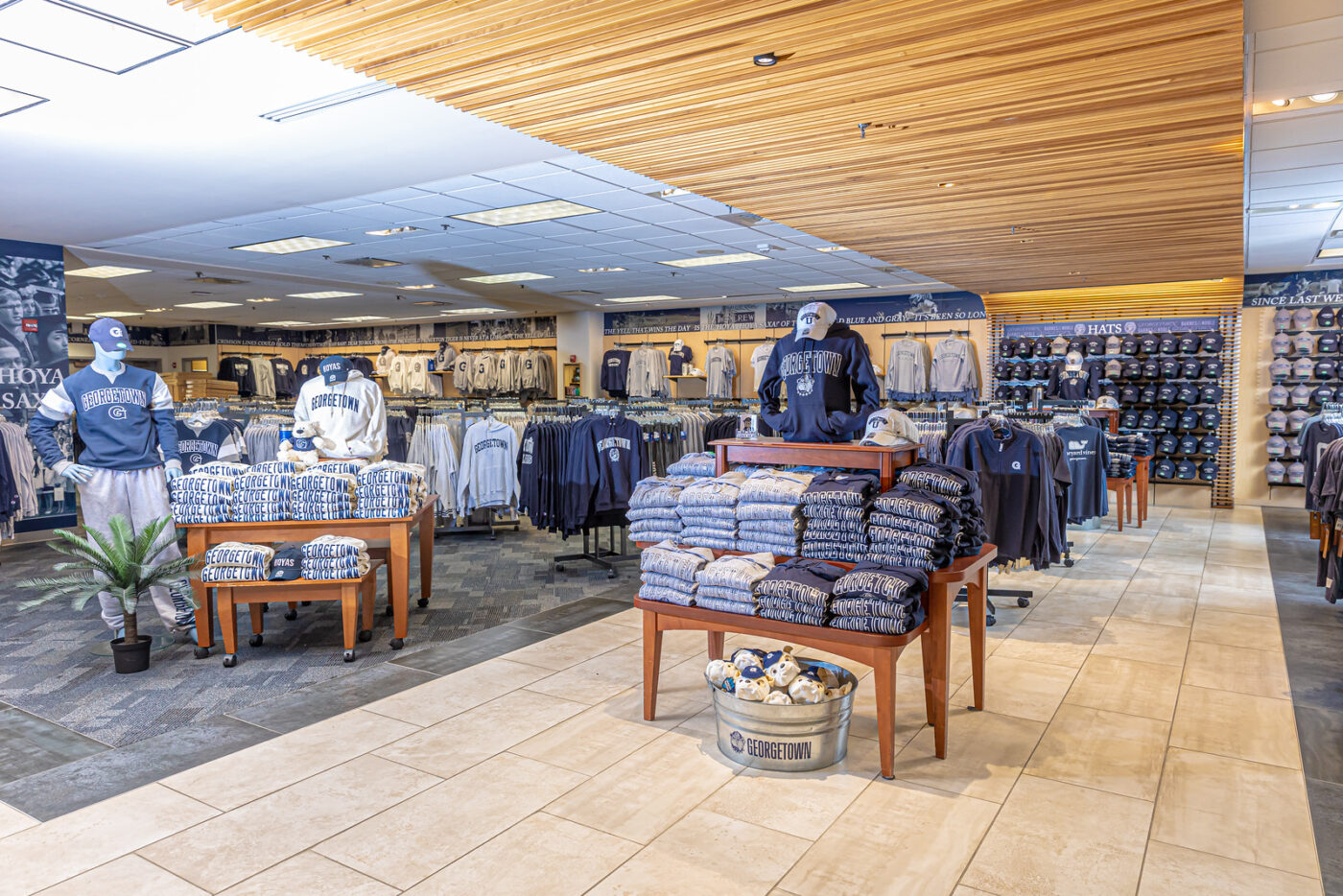 Store retail section featuring apparel