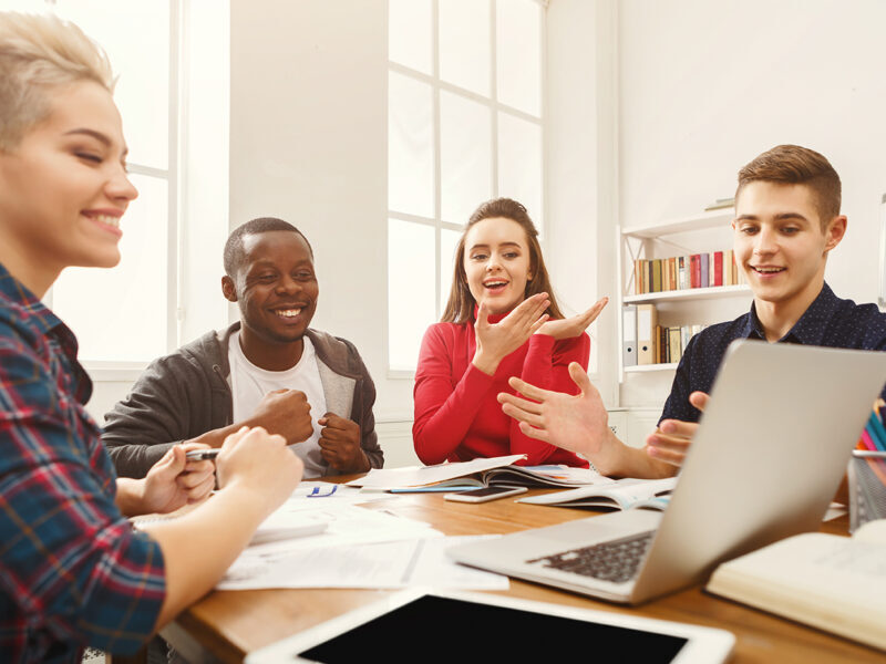 students discussing